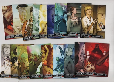 ONE YEAR EARLIER STAR WARS ILLUSTRATED 2013 TOPPS COMPLETE 18 CARD INSERT SET - Image 1 of 2