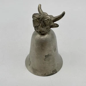 Vintage Poole Pewter Bull Steer Head Jigger Shot Glass Cup Collectible Stirrup - Picture 1 of 10