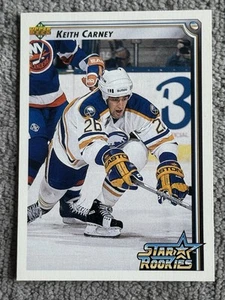 1992-93 Upper Deck Keith Carney #402 Rookie Buffalo Sabres NHL Ice Hockey Card - Picture 1 of 2