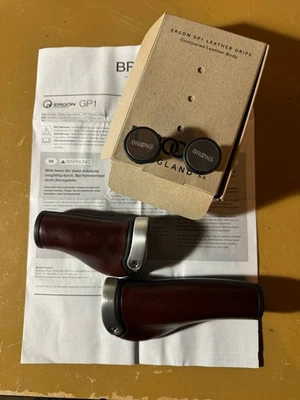 RARO BROOKS ERGON GP1 Empuñaduras de Cuero GripShift Marrón Oscuro 130mm 95mm Foto 1 de 4