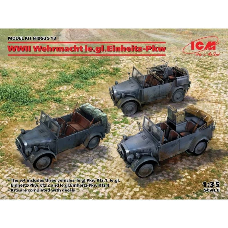 Modello Auto WWII Wehrmacht Le.gl.einheitz-pkw Icm Ds3513 1/35 - Immagine 1 di 1