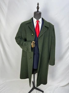 Vintage Men’s Coat Original Tiroler Loden Wool dark Green Overcoat US 48L 50L - Picture 1 of 17