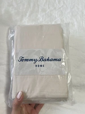 Tommy Bahama | Queen Bedskirt Tailored Cotton Bedding Designer Home Beige NEW - Image 1 of 3