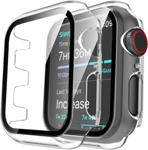 For Apple Watch 44mm SE 6 5 4 Clear PC w/ Built in Screen Protector Snap-on Case - Picture 1 of 9