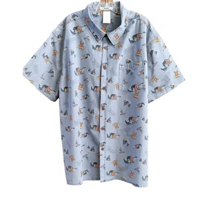 Disney Parks MICKEY MOUSE TIKI ALOHA camicia hawaiana blu uomo XXL - Foto 1 di 6