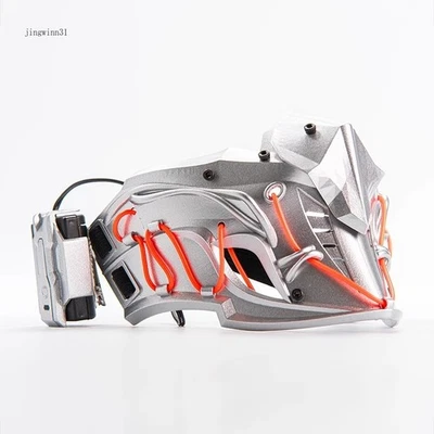 Yinhu Original Half Face Cyberpunk Mask, Mechanical Ninja Cosplay Prop Men Women - Image 1 of 4
