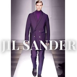Jil Sander 15AW Double Chester Coat Embossed Purple Wool Mohair 2014 - Picture 1 of 18