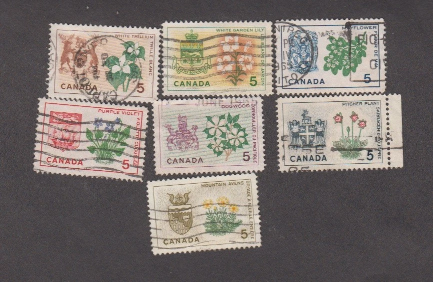 Canada 1966. Provincial Flowers & Coats-Of-Arms. Sc# 418 - 429. Used - Image 1 of 1