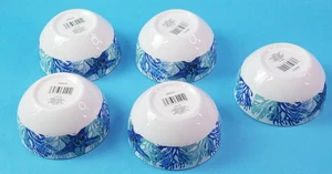Set of 5 Royal Norfolk SHORE LIVING Blue Shells Starfish Soup/Cereal Bowls NEW - Picture 1 of 6