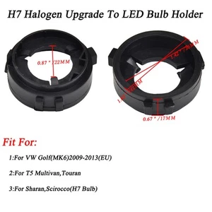 H7 LED Bulb Special Adapter Socket Retainer For Volkswagen fit Transporter MK5 - Picture 1 of 5
