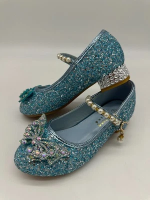 Girl's Princess Size 3 Shoes Glitter Low Heels - Halloween, Wedding, Party - New - Image 1 of 4