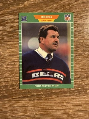 1989 Pro Set #53a Mike Ditka No HOF banner Chicago Bears - Image 1 of 2