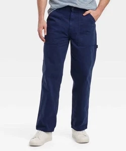 Pantaloni Utility Uomo Relaxed Straight Fit - Goodfellow & Co Navy Taglia 40-30 - Foto 1 di 3