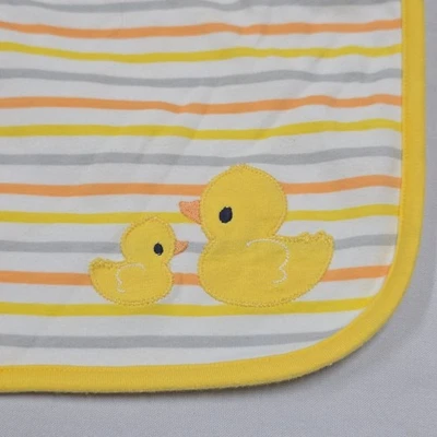 Cobertor Gymboree Mom Baby 2 Patos Branco Cinza Listra Laranja 2017 Swaddle de Algodão - Imagem 1 de 4