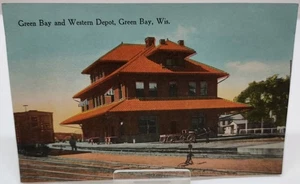 GREEN BAY and WESTERN DEPOT, Green Bay, Wis. - POST CARD - listing #8123 - Picture 1 of 9