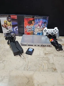 Sony PlayStation 2, PS2 Slim Silver Console Bundle W/5 Games. Tested & Working - Picture 1 of 6