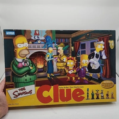 Parker Bros Clue Simpsons 2nd Ed Boardgame 99% Complete (Missing 1 Dice) - Image 1 of 4