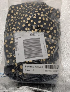 Traje de baño para damas 365 talla 16 una pieza negro puntos dorados nuevo paquete abierto - Imagen 1 de 6