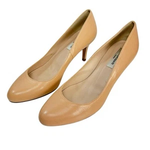 L.K. Bennett Sybila Leather Nude Leather Pump 38 US 8 Excellent Condition - Picture 1 of 9