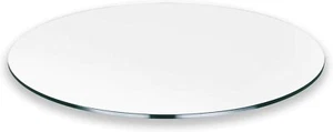 Mesa de vidrio templado redondo de 24"" Pro Safe borde esmaltado plano de 1/4"" de espesor - Imagen 1 de 7