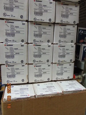 "LOT OF 5" NEW Burndy YA28A5 COMPRESSION LUGS Aluminum 2 Hole 4/0 AWG YA28A5