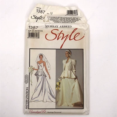 Murray Arbeid Style Sewing Pattern 1387 Strapless Wedding Dress Jacket 16 18 20 - Image 1 of 4