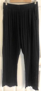 Pact Women’s Stretch Open Knit Pants Wide Leg Swim Cover Black Organic Cotton M - Picture 1 of 6