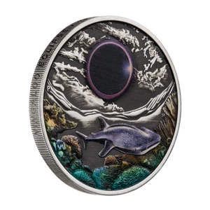 2 $ Dollar Ningaloo Eclipse - Sonnenfinsternis Australien 2 oz Silber 2023 - Bild 1 von 5