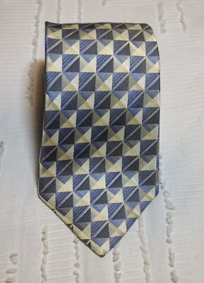 Corbata Van Heusen 100 % seda amarilla y azul Foto 1 de 3