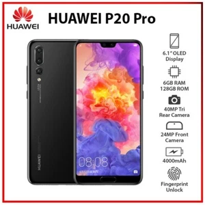 (New&Unlocked) Huawei P20 Pro BLACK 6GB+128GB Dual SIM Android Mobile Phone - Picture 1 of 4