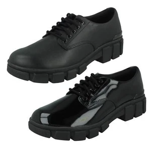 Senior Girls Clarks Leather Chunky Sole School Shoes Evyn Lace Y - Picture 1 of 19
