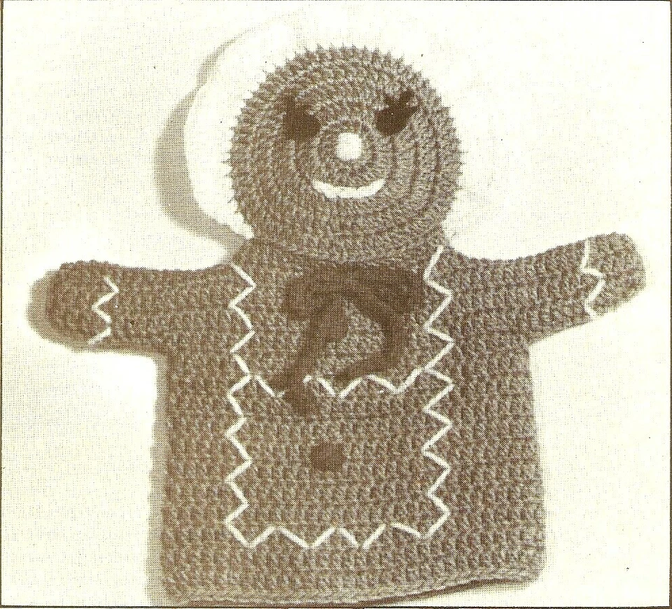 CHRISTMAS Gingerbread Hand Puppet/Crochet Pattern INSTRUCTIONS ONLY - Image 1 of 1
