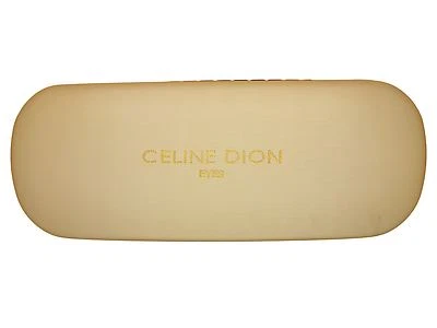 GOOPTICIANS Celine Dion Augen cremefarbene und goldene Brille Etui und Mikrofaser Reinigungstuch