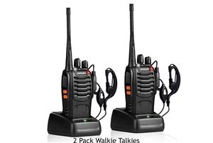 2 Pack PXTON Portable TWO-WAY RADIOS VHF/UHF FM Transceiver CTCSS/DCS WALKIE - Zdjęcie 1 z 2