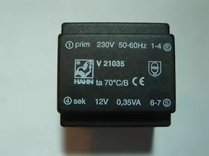 1x Print Trafo 220V to 12V 29mA 0,35VA HAHN V21035 #A19-8 - Picture 1 of 9