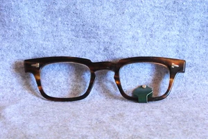 b&l eyeglass frame front brown horn rim 38-20 - Picture 1 of 2