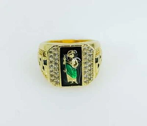Gold Plated Saint Jude Ring / Oro Laminado San Judas Juditas Tadeo Anillo - Picture 1 of 8