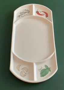 Boston Warehouse 1996 Vintage Herb Divided Dipping Dish / Serving Tray HTF RARE - Picture 1 of 6