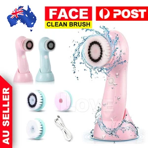 3in1 Electric Skin Care Cleansing Brush Face Cleaner Facial Cleanser Waterproof - Picture 1 of 12