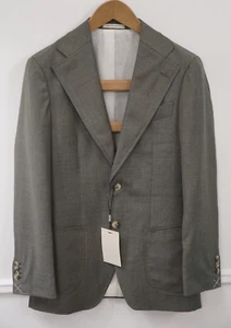 Herren Suitsupply Blazer Havana Patch weites Revers Wolle grün S110 Größe EU52 UK/US42 - Bild 1 von 8