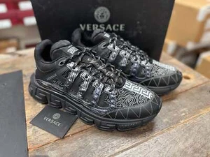 New Versace Men's Shoes Trigreca Greek Key Trainer Sneaker - Picture 1 of 6