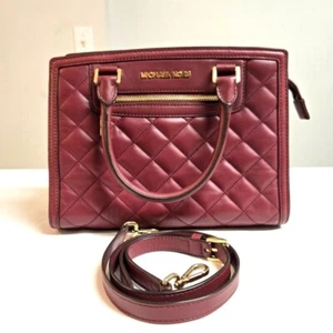 MICHAEL Michael Kors Quilted Burgundy Selma Large Satchel - Picture 1 of 8