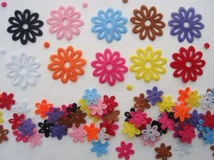 150 Big+Small Felt Flower Applique 10 Colors Mix/Craft/Scrapbooking/Die Cut H6 - Picture 1 of 3