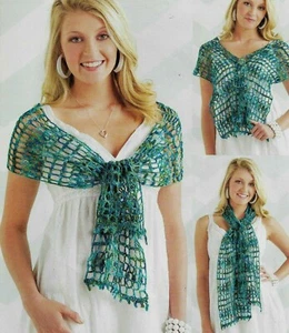 JEWEL OF THE OCEAN SHAWL WRAP SCARF WOMEN'S CROCHET PATTERN INSTRUCTIONS - Picture 1 of 1