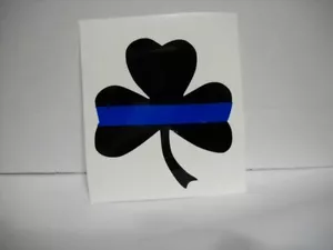 DÜNNE BLAUE LINIE KLEEBLATT AUFKLEBER 3" - Bild 1 von 1