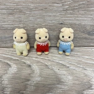 Vintage Sylvanian Families Schwein Drillinge Baby Oinks grunzt Calico Critters Epoche - Bild 1 von 6