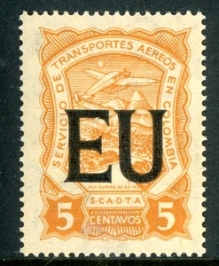 USA 1923 SCADTA 5¢ Airmail Consular Overprint Scott CLEU50 MNH I655 - Picture 1 of 6