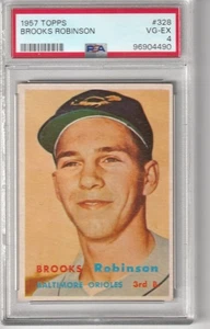 1957 Topps Brooks Robinson #328, PSA en muy buen estado-ex 4 - Imagen 1 de 2