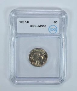1937-D Indian Head Buffalo Nickel MS66 ICG *0048 - Picture 1 of 5