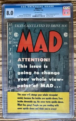 MAD Magazine # 17 CGC  8.0 Graded *VERY RARE* EC Comic 1954 Off White Pages HTF - Image 1 of 4